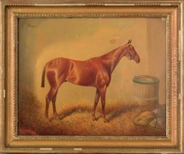 Horse Portrait Oil Painting by Herbert Jones