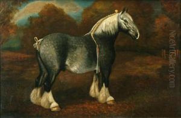 Princedappled Shire Horse Two Oil Painting by Herbert Jones