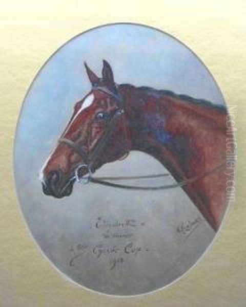 Winner Of The Chester Cup 1910 Oil Painting by Herbert Jones