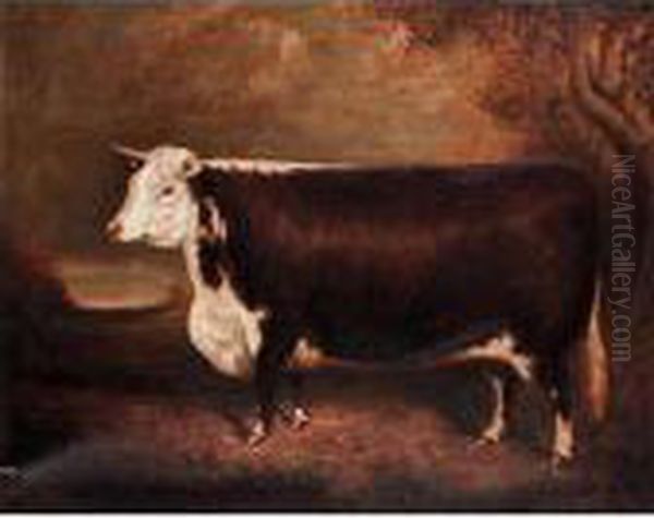 Merry Agnes - 33rd, Champion Hereford Heifer Oil Painting by Herbert Jones