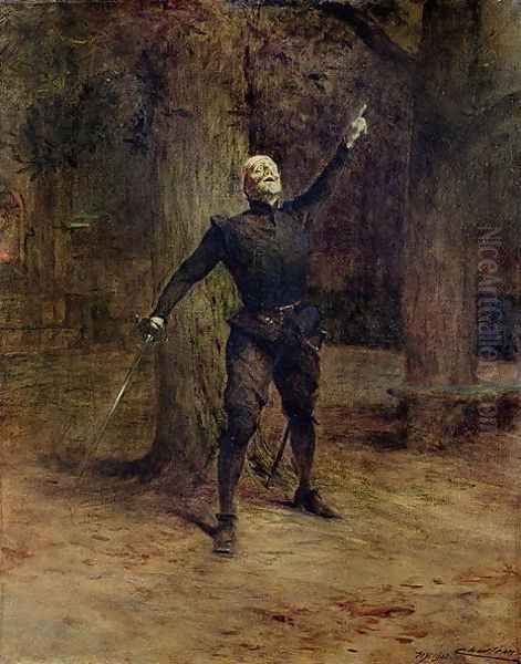 Constant Coquelin (1841-1909) as Cyrano de Bergerac Oil Painting by Theobald Chartran