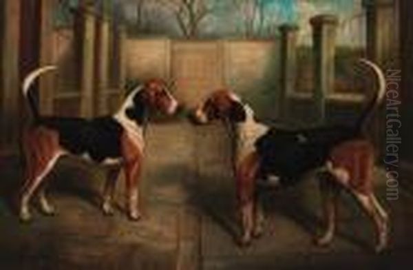 Forger And Foreman, Hounds From The North Staffordshire Hunt Oil Painting by Herbert Jones