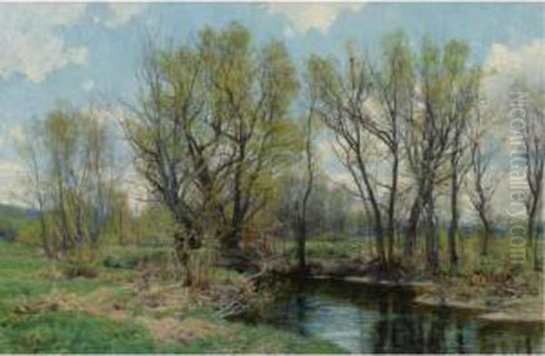 Early Spring, Near Sheffield, Massachusetts Oil Painting by Hugh Bolton Jones