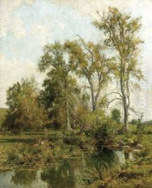 The Meadow Brook Oil Painting by Hugh Bolton Jones