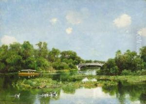 South End Of Wooded Island (view Of Transportation Terrace) Oil Painting by Hugh Bolton Jones