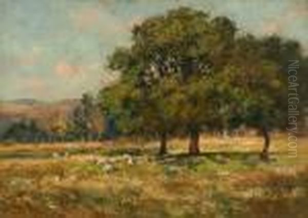 The Meadow, Tal-y-bont, Conway Oil Painting by Josiah Clinton Jones