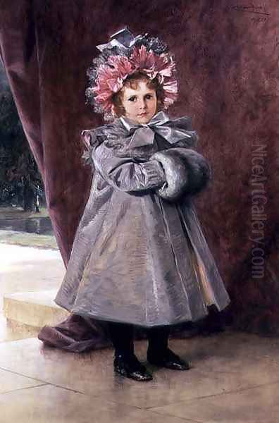 La Promenade: Portrait of Miss Eliza Conkling of New York, 1899 Oil Painting by Theobald Chartran