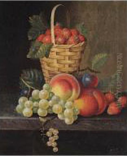 Still Life Of Fruit Oil Painting by William Jones Of Bath