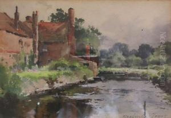 On The Stour Oil Painting by Reginald T. Jones