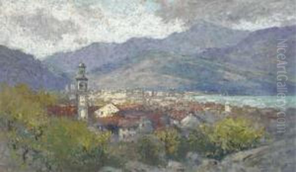 Lake Como Oil Painting by Reginald T. Jones