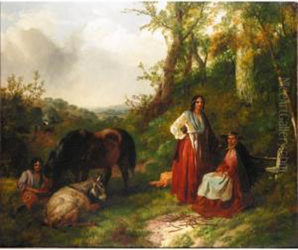 Gypsy Encampment Oil Painting by Samuel John Egbert Jones