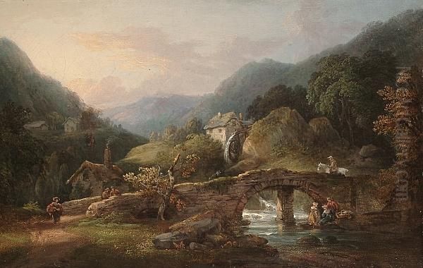 The Watermill Oil Painting by Samuel John Egbert Jones