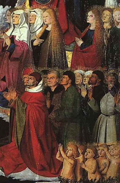 The Coronation of the Virgin, detail: the crowd 1453-54 Oil Painting by Enguerrand Charonton