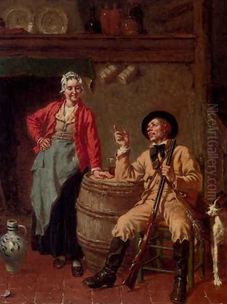 Refreshment After The Shoot Oil Painting by Jan David Col