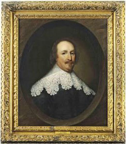 Portrait Of A Gentleman, Possibly William Lenthall (1591-1662) Oil Painting by Cornelius Janssens Van Ceulen