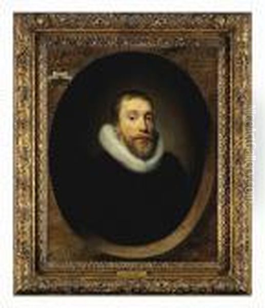 Portrait Of Willem Thielen 
(1596-1638), Reverend Minister Of The Reformed Dutch Church Of London, 
Austin Friars Oil Painting by Cornelius Janssens Van Ceulen