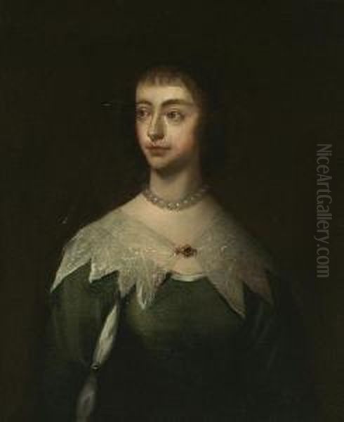 A Portrait Of A Lady Oil Painting by Cornelius Janssens Van Ceulen