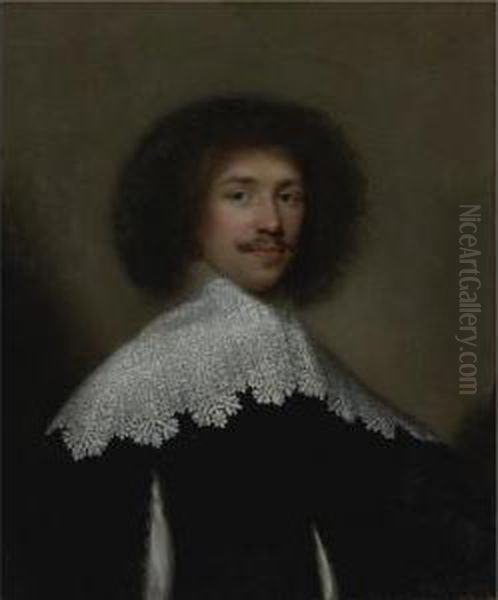 Portrait Of A Cavalier Oil Painting by Cornelius Janssens Van Ceulen