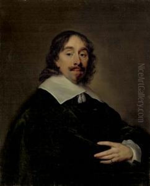 Portrait Of Thomas Cletcher, Half-length Oil Painting by Cornelius Janssens Van Ceulen