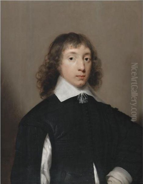 Portrait Of Sir John Heath (1614-1691) Oil Painting by Cornelius Janssens Van Ceulen