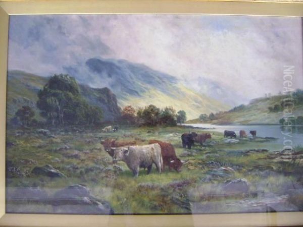 Extensive Highland Landscape Oil Painting by Joseph Middleton Jopling