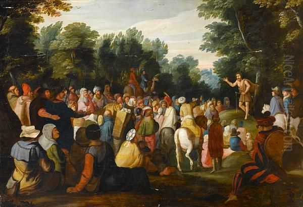 Saint John The Baptist Preaching To Themultitude Oil Painting by Hans III Jordaens