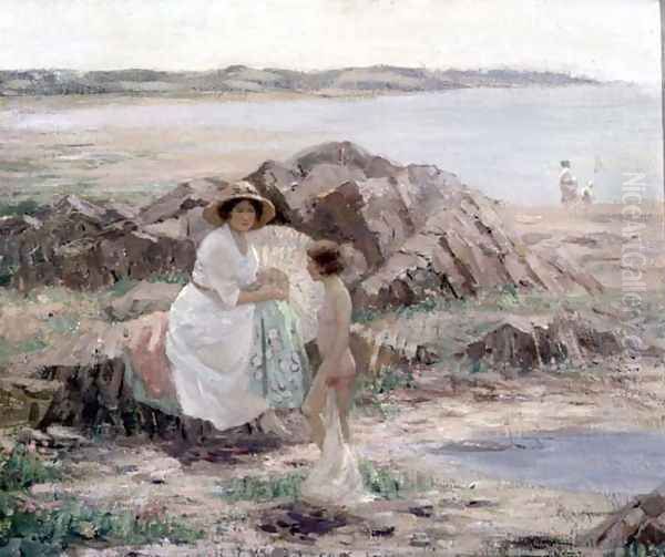 On the Shore, 1917 Oil Painting by William Hannah Clarke