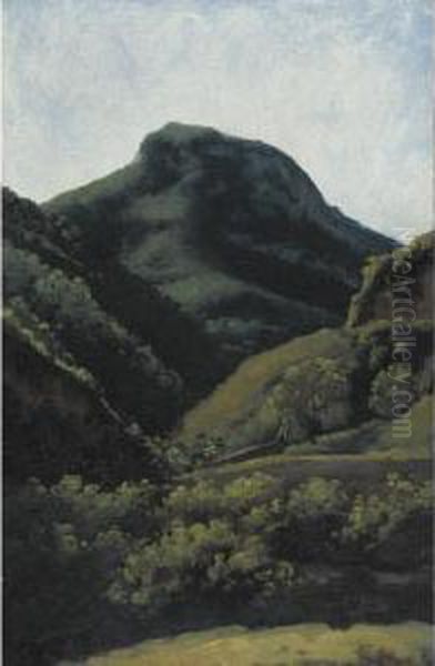 A View Of The Sabine Mountains Oil Painting by Simon-Joseph-Alexandre-Clement Denis