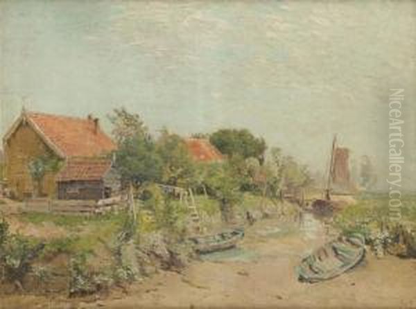 Riviere Assechee Oil Painting by Adrien Joseph Heymans