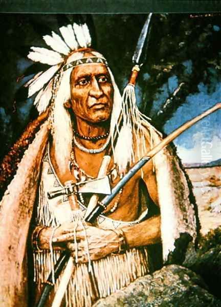 Iroquois Chief Oil Painting by Henry H. Cross