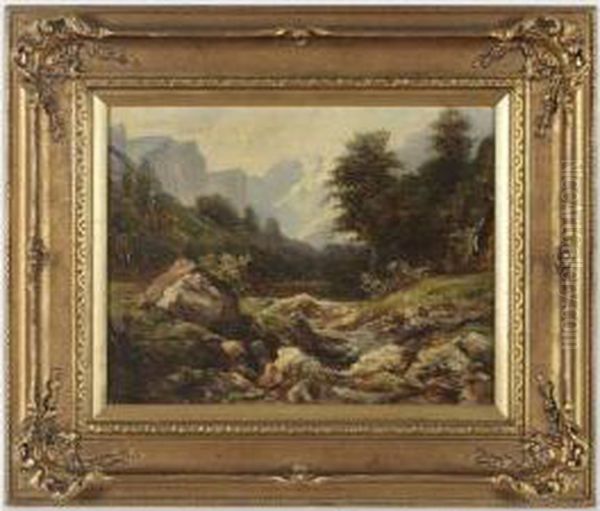 Torrent En Montagne Oil Painting by Leon Joubert