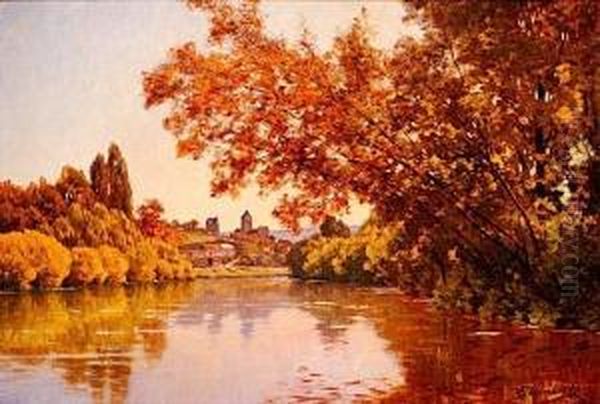 Un Coin De Seine A Vetheuil (le Matin) Oil Painting by Leon Joubert