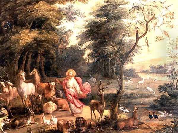 Christ Amongst the Birds and Bees Oil Painting by Gillis II Congnet