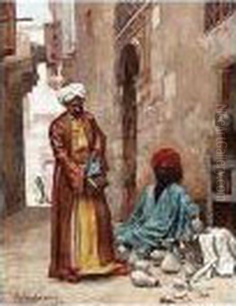 Goblet Sellers, Cairo Oil Painting by Roger-Joseph Jourdain