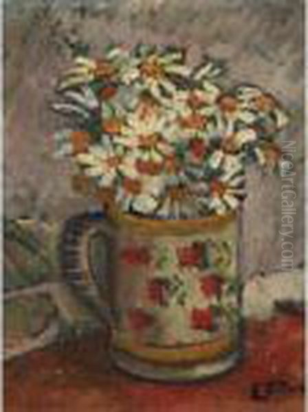 Nature Morte Aux Fleurs Oil Painting by Emile Jourdan