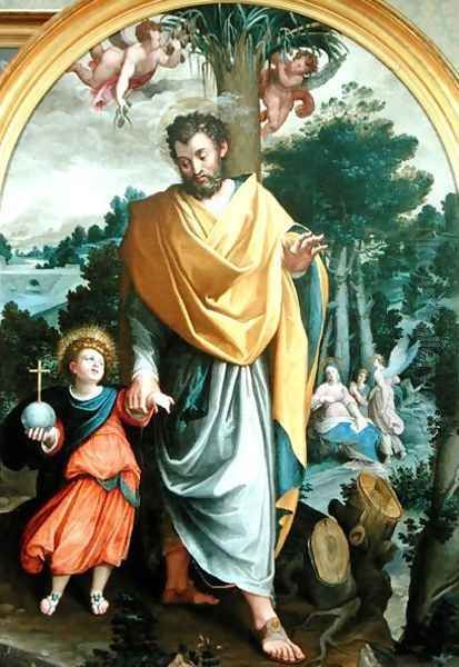 St. Joseph leading the infant Christ Oil Painting by Juan Sanchez Cotan