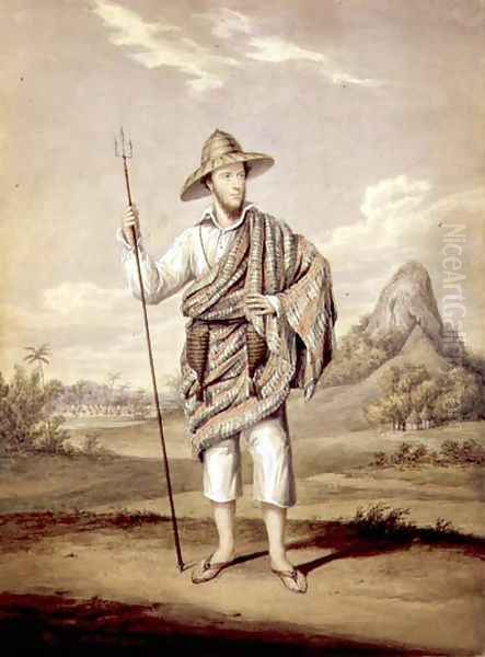 Portrait of J. Becroft standing against an African background, c.1824 Oil Painting by James Warren Childe