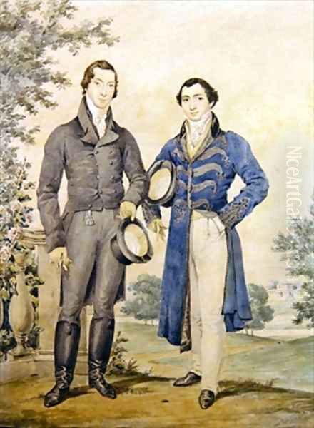 Portrait of two gentlemen Oil Painting by James Warren Childe