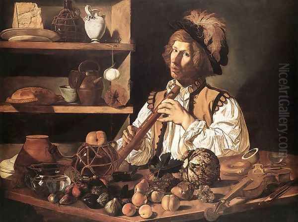 The Flute Player 1615-20 Oil Painting by Cecco Del Caravaggio