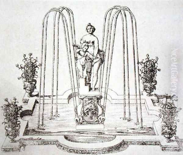 Fountain design from 'The Gardens of Wilton', c.1645 (3) Oil Painting by Isaac de Caus