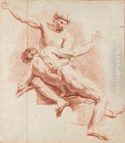 Deux Academies D'homme Oil Painting by Jean-baptiste Jouvenet