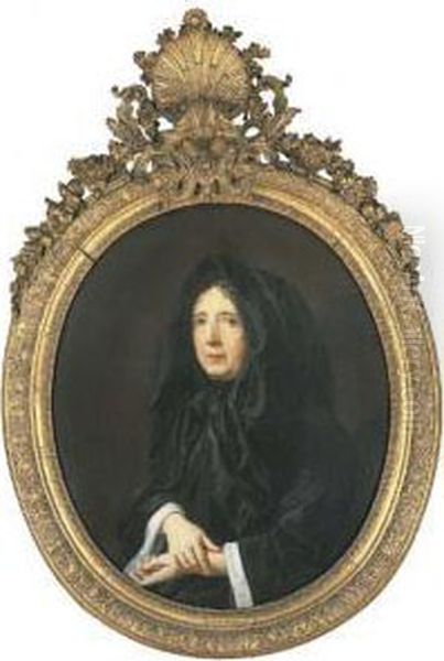 Portrait Presume De Francoise D'aubigne, Marquise De Maintenon Oil Painting by Jean-baptiste Jouvenet