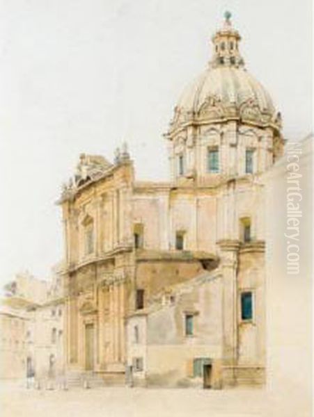 View Of The Church Of St. Luke, Rome Oil Painting by Jules Romain Joyant