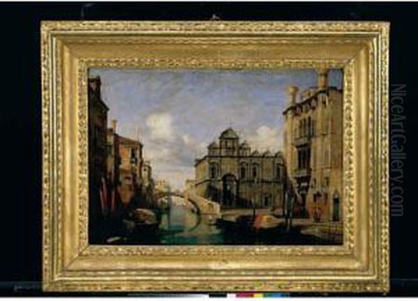 Venezia, Veduta Del Campo Ss. Giovanni E Paolo Oil Painting by Jules Romain Joyant