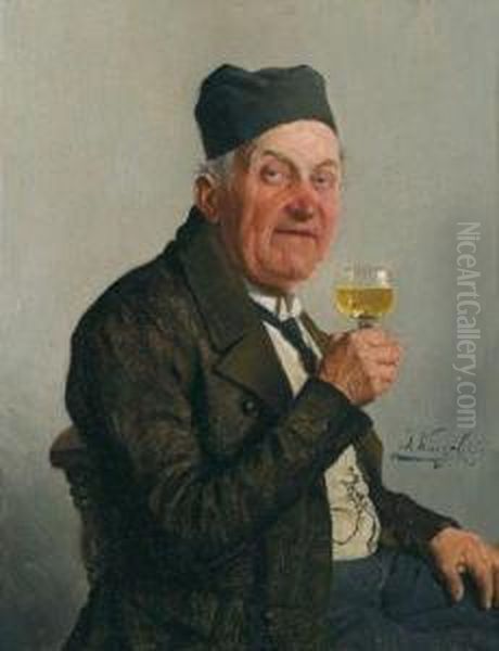 Der Gute Tropfen Oil Painting by Kinzel Jozef