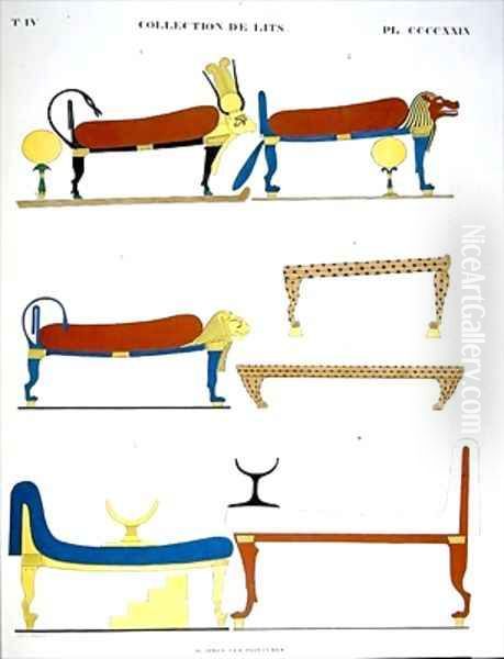 Collection of Ancient Egyptian beds by Jean Francois Champollion