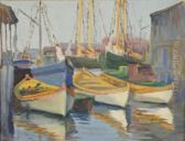 New England Harbor. Oil Painting by Alice Judson