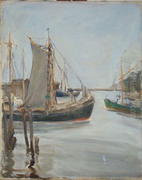 Three Sailboat Scenes Oil Painting by Alice Judson