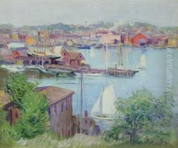 Summer Day, Gloucester Harbor Oil Painting by Alice Judson