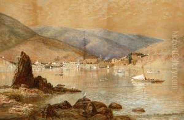 Avalon From Casino Point Oil Painting by William Lee Judson